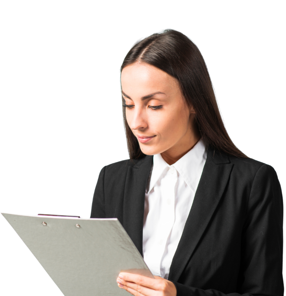 Corporate hiring consultant reviewing candidate resumes for IT recruitment